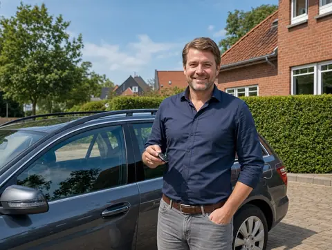 Verkäufer aus Gummersbach mit dem verkauften Fahrzeug