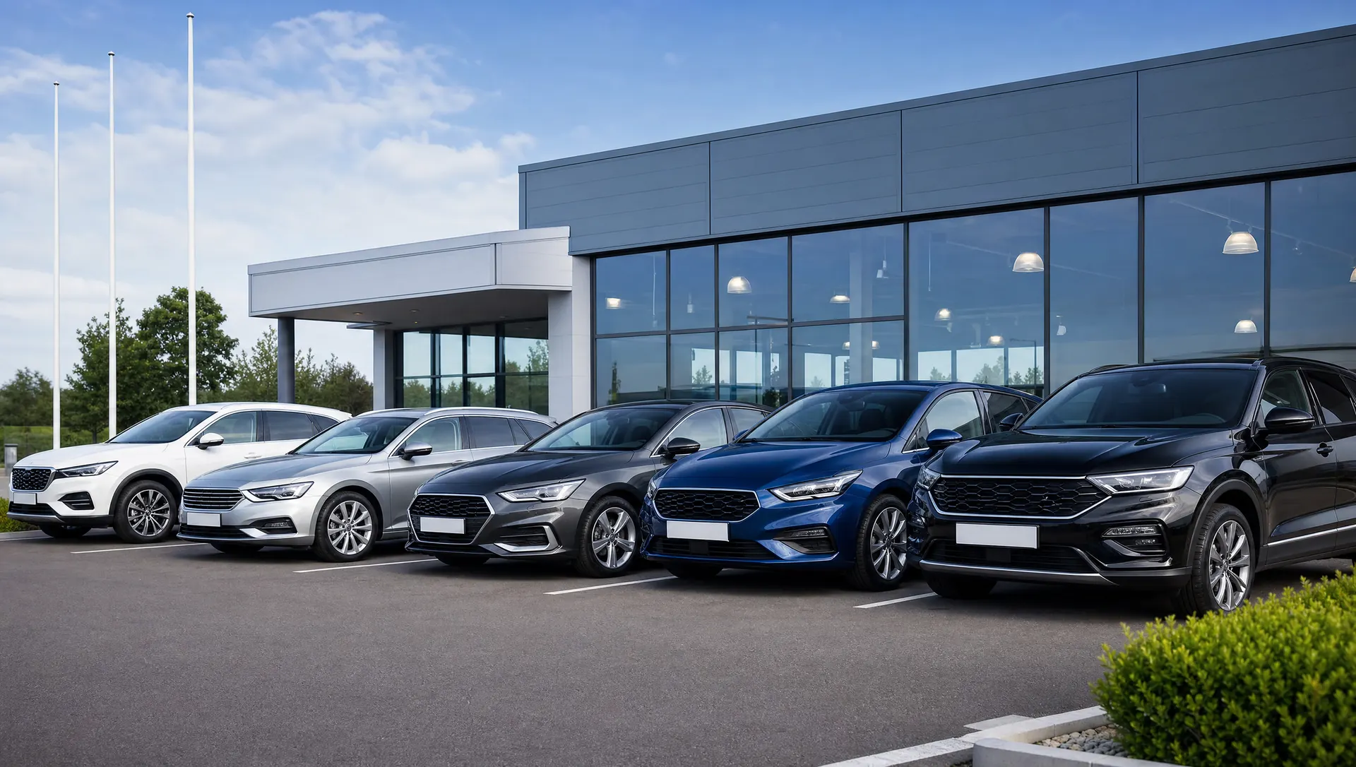 Angekaufte Fahrzeuge vor dem Autohaus – Autoankauf Gummersbach